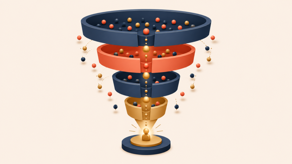 Activation funnel showing user drop-offs before reaching the aha moment
