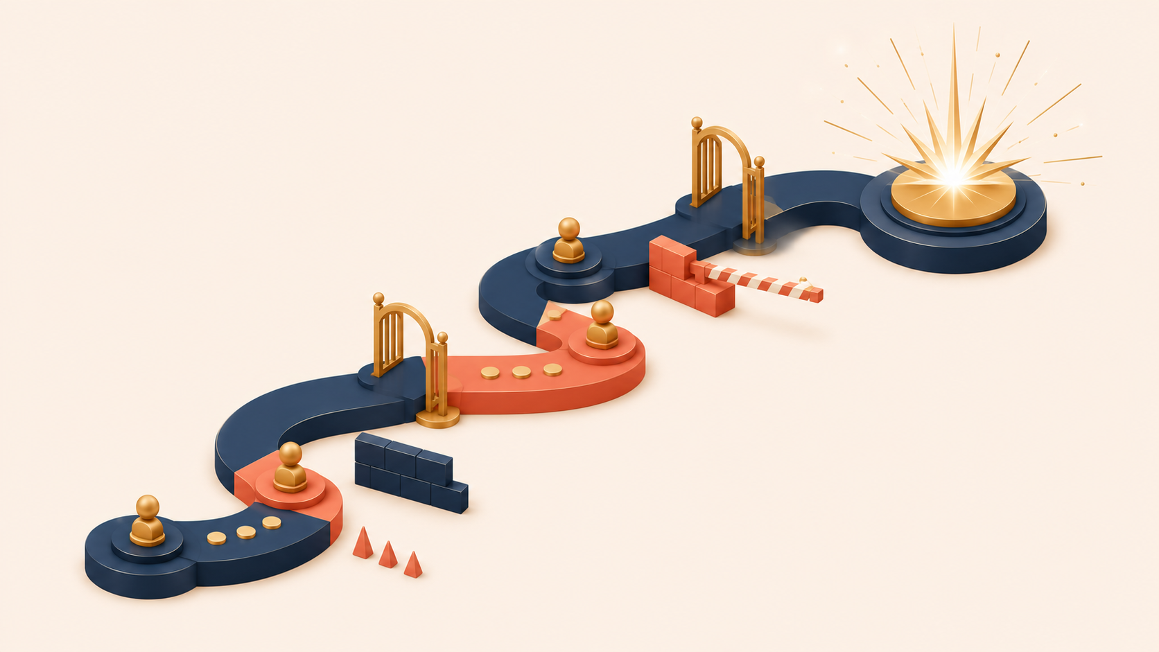User journey path leading toward the first aha moment in onboarding