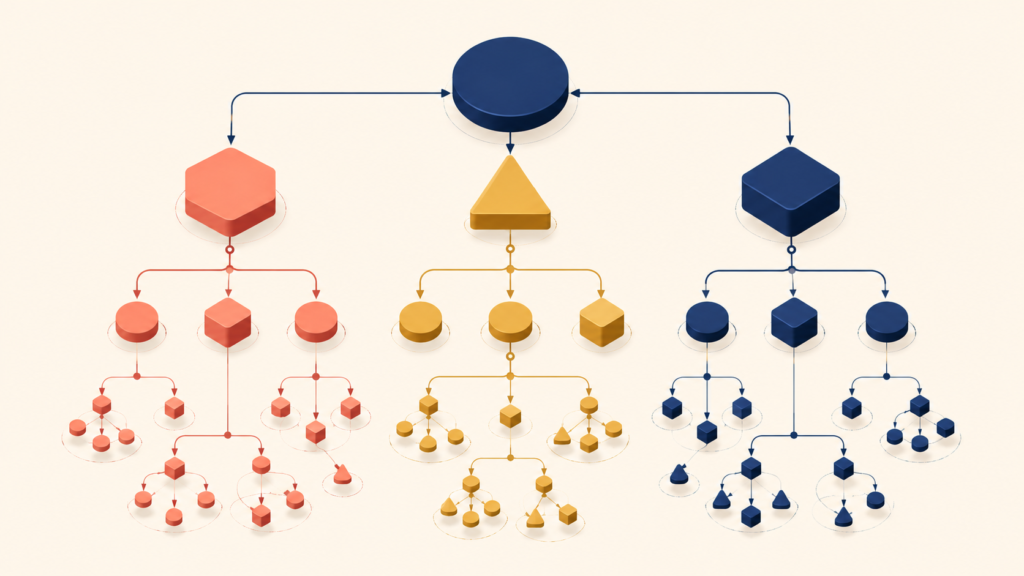 Layered hierarchy showing relationships between reading behavior concepts