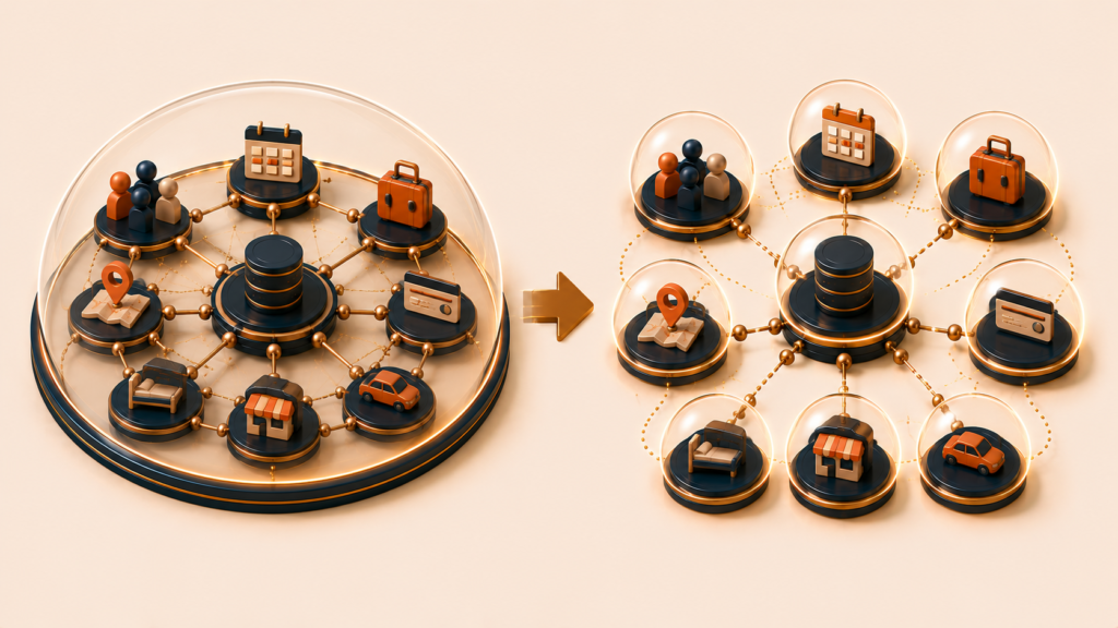 Different consistency boundaries compared by size and coupling