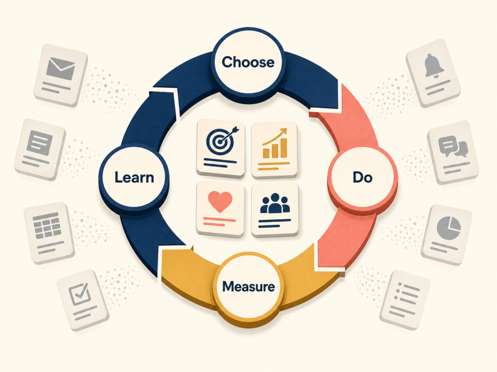 Decision loop moving work from busywork to real impact