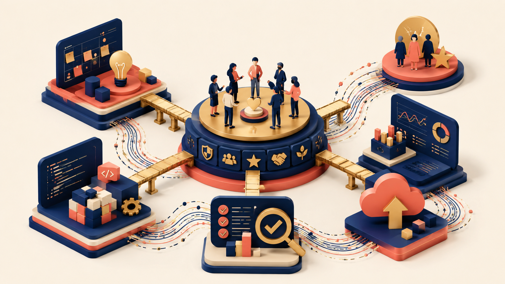 Interconnected deployment system shaped by organizational culture and information flow