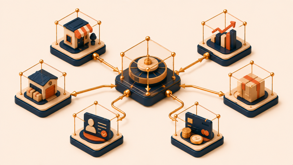 Shared business decision connecting multiple domain concepts