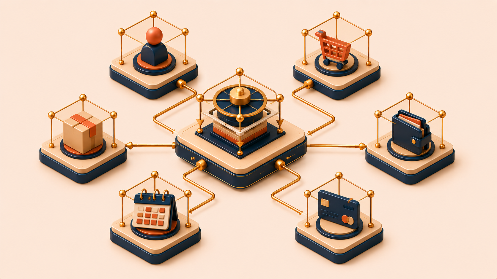Central domain service coordinating business rules between multiple entities