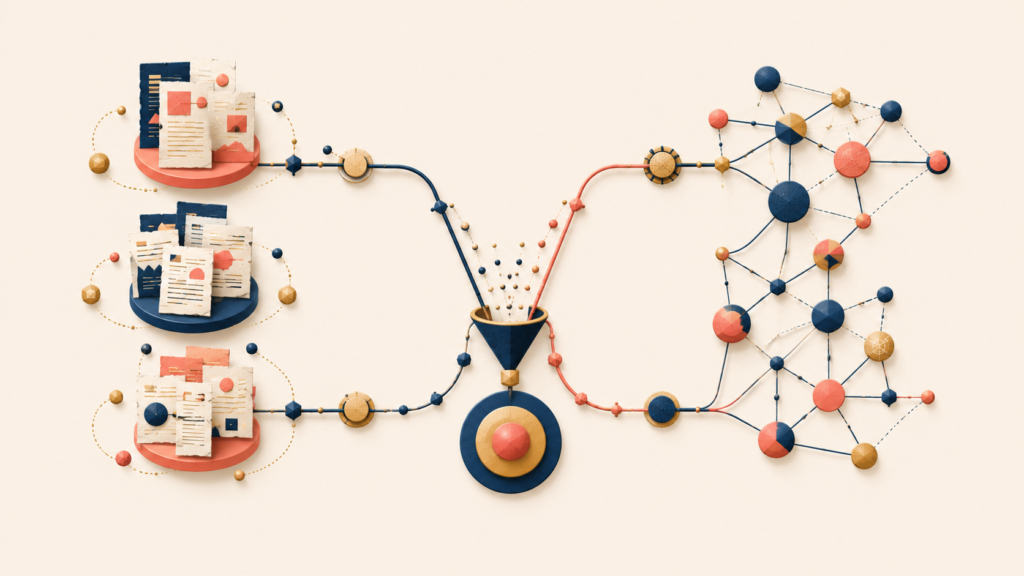 Parallel retrieval paths combining semantic search and graph traversal