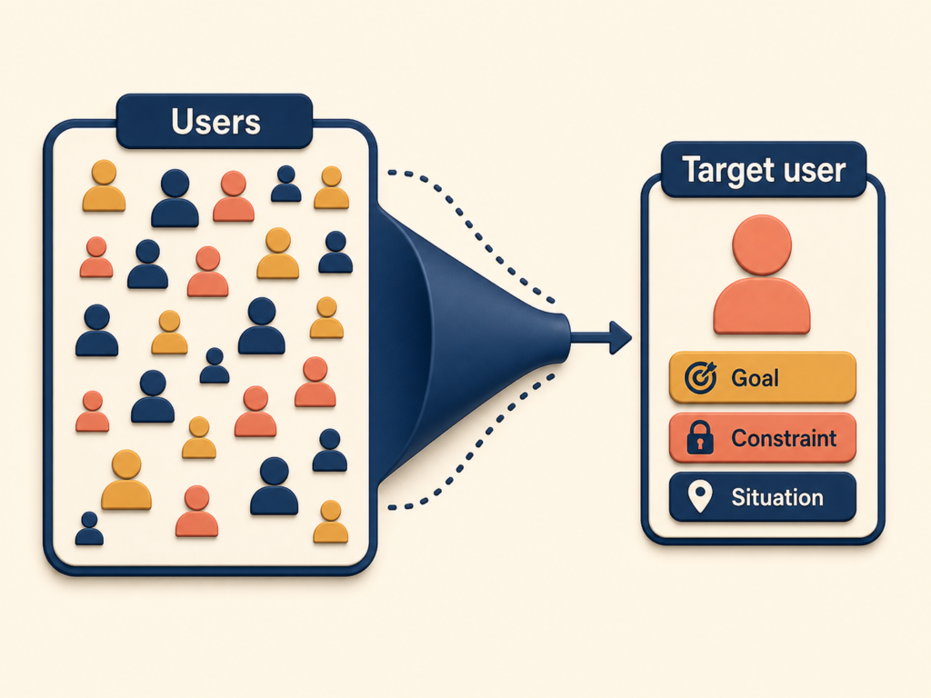 Vague users narrowed into a specific target user