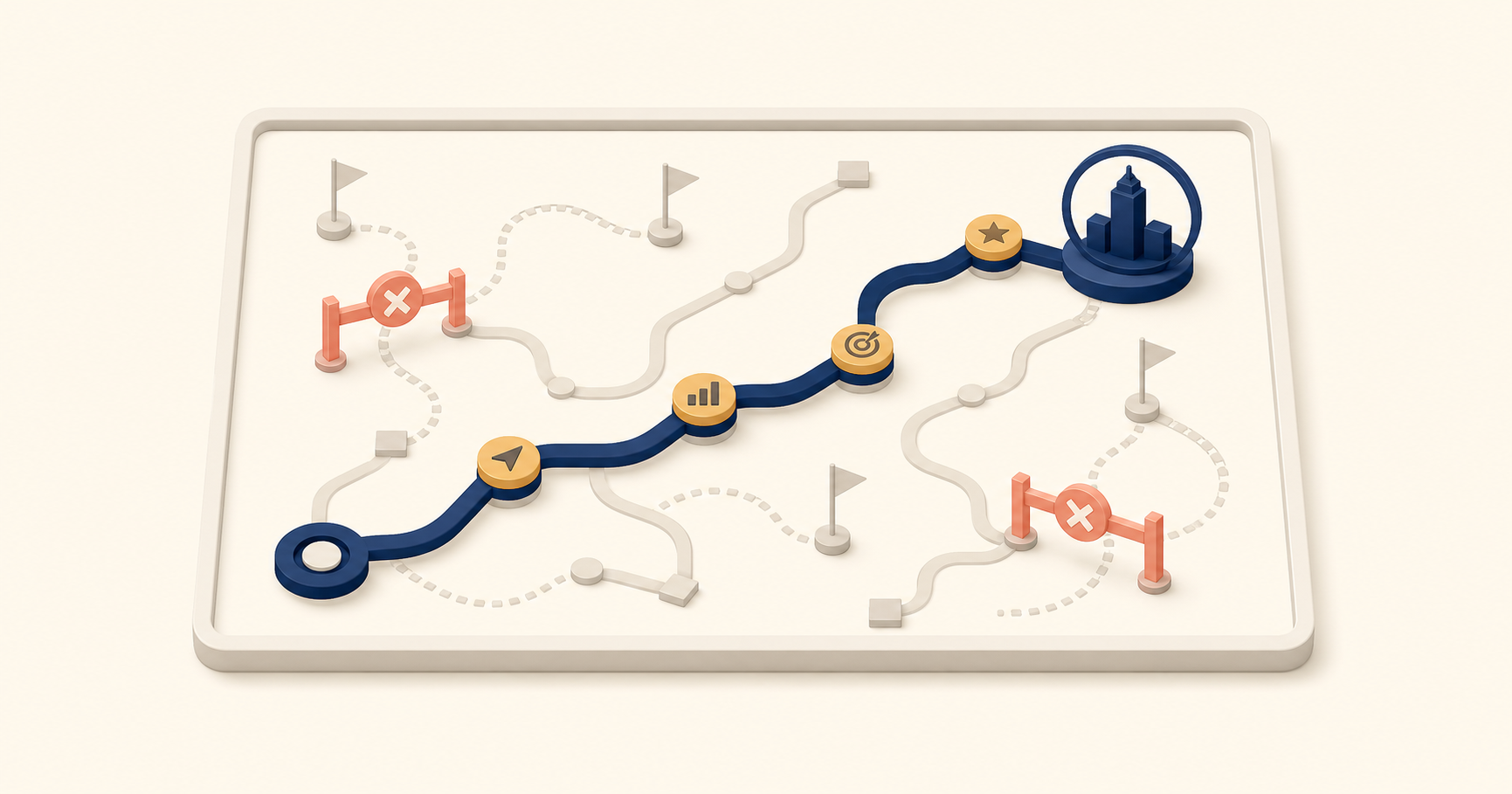 Focused path representing strategy as a coherent set of choices